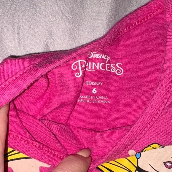 Disney Princess Pink and Yellow Kids T-Shirt - Picture 2 of 4